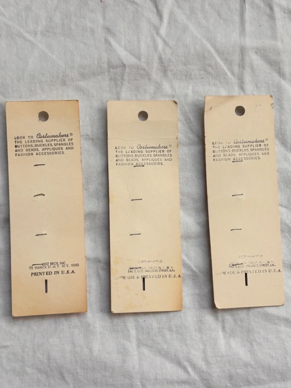 Lot of 3 Vintage Costumakers Girls Face Plastic Buttons on Original Card